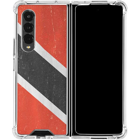 Trinidad and Tobagao Flag Distressed Galaxy Z Fold4 5G Clear Case